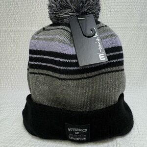 Travis Mathew Gray and Black Knit Beanie